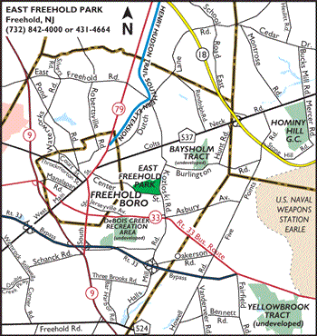 Driving directions (map Image) to East Freehold Showgrounds