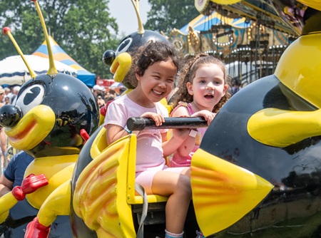 children on ride