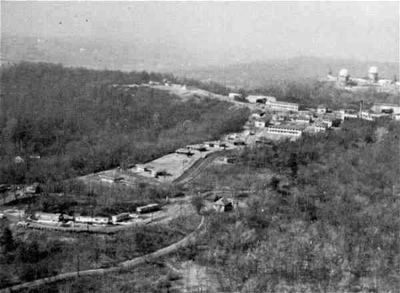 aerial view of military installation 