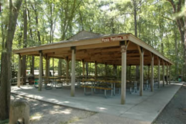 reservable group use picnic shelter at shark river park
